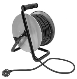 Prelungitor electric pe tambur din oțel 40 m, 4 prize, cablu cupru 3x1,5 mm², protecție termică MaxRom - Img 9