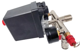 Presostat compresor 400V MaxRom cu 2 manometre, regulator și 2 cuple rapide, presiune reglabilă 3-12,5 bar - Img 7