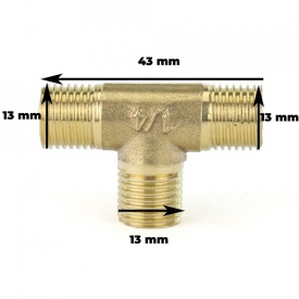 Ramificatie tip T din alama 1/4" filet exterior B-ZK0004 Barracuda – Kraft&Dele