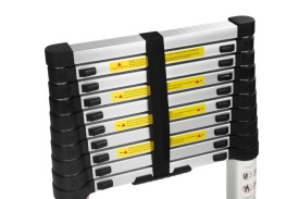 Scară din aluminiu KraftDele cu 10 trepte, înălțime de lucru 3,2 m, suportă până la 150 kg - Img 6