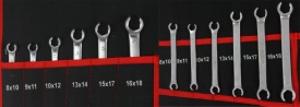 Set chei combinate și inelare Mar-Pol 47 piese din oțel Chrome Vanadium, cu etui rulabil pentru atelier și uz universal - Img 4
