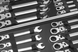 Set chei fixe-combinate cu clichet Mar-Pol 22 piese, 6-32 mm, chei îndoite din oțel CrV, în valiză - Img 5