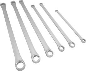 Set chei inelare lungi MaxRom, 6 piese, din oțel crom-vanadiu, finisaj satinat, cu suport din plastic pentru atelier și service - Img 6