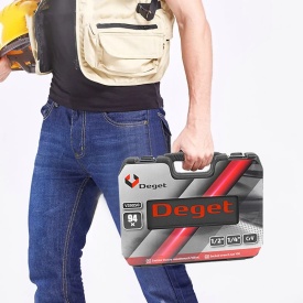 Set chei tubulare MaxRom 94 piese cu trusă de transport, clichet, prelungitoare și capete 1/4 și 1/2 pentru service auto și atelier - Img 9