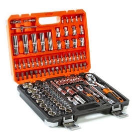 Set chei tubulare și biți Mar-Pol BJC 108 piese, trusă completă cu clichet 1/2 și 1/4 în valiză