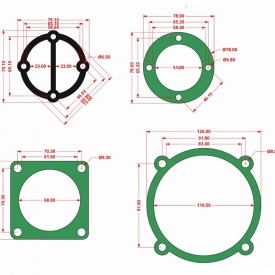 Set complet de 7 garnituri cap compresor de aer cu 2 cilindri de 51mm Mod.0.17/8 (A) CH179 - Img 8