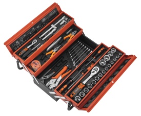 Set complet de scule KraftDele KD11358, 85 piese, în cutie metalică organizată pentru atelier, garaj și lucrări de montaj - Img 4