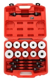 Set extractor bucșe brațe suspensie KraftDele KD10517, cu adaptoare și prese cu șurub, în valiză pentru service auto - Img 2