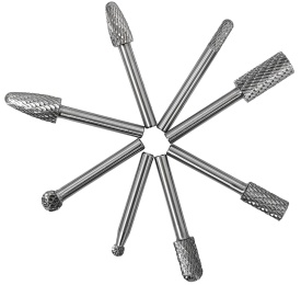 Set freze pe tijă pentru metal HSS, 8 piese, pentru fasonare, netezire și îndepărtare material, MaxRom V05040 - Img 4