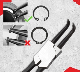 Set profesional 4 clești pentru inele de siguranță Seeger 13" / 320 mm, exteriori și interiori, MaxRom - Img 9