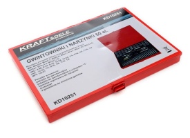 Set profesional de tarozi și filiere KraftDele KD10251, 60 piese, pentru refacerea și realizarea filetelor - Img 10