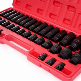 Set profesional de tubulare de impact 1/2 inch KraftDele KD11757, 35 piese scurte și lungi din oțel Cr-Mo, în valiză - Img 4