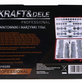 Set profesional filiere și tarozi 110 piese KraftDele KD10250, în valiză metalică, pentru refacerea și realizarea filetelor - Img 10