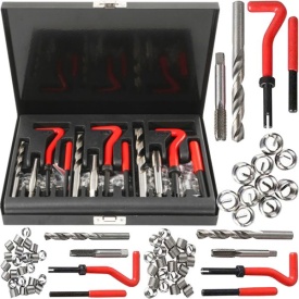 Set profesional pentru reparat filete 88 piese M6-M10 MaxRom, cu inserții filetate, burghie și tarozi HSS - Img 7