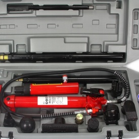 Set redresare și întindere hidraulică 10T Mar-Pol M80410BJC, cu pompă, accesorii și valiză cu roți - Img 7