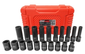 Set tubulare de impact 1/2 inch MaxRom, lungi și scurte, 20 piese, 10-19 mm, oțel crom-molibden pentru service și vulcanizare - Img 6