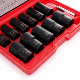 Set tubulare extractoare pentru șuruburi deteriorate 1/2" 12 piese KraftDele KD11792, cu valiză pentru demontare rapidă - Img 3