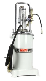 Smarniță pneumatică Mar-Pol 17L cu pompă pneumatică și roți, pentru ungere rapidă în atelier și utilizare profesională