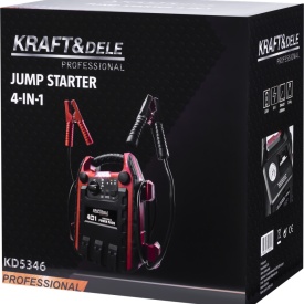 Starter auto multifuncțional 4 în 1 KraftDele KD5346, 12V, 22Ah, 1200A, cu compresor, lanternă LED și alimentare USB - Img 11
