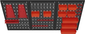 Tablică metalică pentru unelte KraftDele KD11898, 120 x 60 cm, 3 panouri, cu accesorii pentru organizare atelier - Img 5