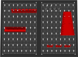 Tablică metalică perforată pentru scule KraftDele KD11896, montaj pe perete, 80 x 60 cm, cu suporturi și cârlige incluse - Img 6