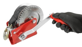 Troliu manual cu manivelă 850 kg, bandă 10 m și cârlig cu siguranță, pentru tractare, tensionare și fixare, MaxRom V87248 - Img 6