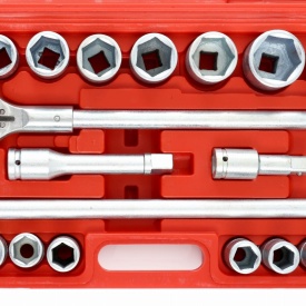 Trusă chei tubulare mari 3/4 KraftDele KD304, 21 piese hexagonale pentru service auto, utilaje și lucrări grele - Img 7