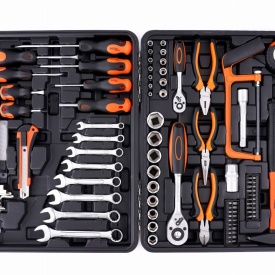 Trusă de scule KraftDele KD10466, 89 piese, cu valiză de transport, chei, tubulare, biți, clești și accesorii - Img 6