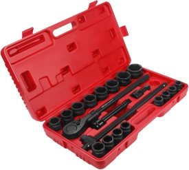 Trusă profesională de chei tubulare de impact 3/4" KraftDele KD11868 – 21 piese, 19-50 mm, Oțel Cr-Mo, Clichet și Antrenor T - Img 2