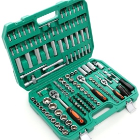 Trusă profesională de chei tubulare și biți Torx KraftDele KD308, 172 piese, cu clichet și valiză de transport