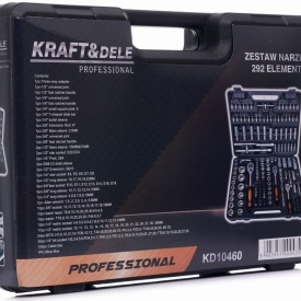 Trusă profesională de scule KraftDele KD10460, 292 piese, cu tubulare, biți și clichet, în valiză de transport - Img 7