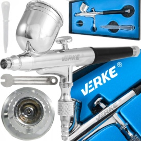Aerograf de precizie VERKE AB-130, pistol pentru vopsire fină și retușuri, duză 0,3 mm, rezervor 7 ml - Img 9