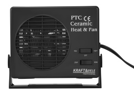 Aerotermă auto 12V cu ventilator și încălzire ceramică PTC 150/300W KraftDele KD6524 pentru dezaburire și degivrare parbriz - Img 7