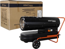 Aerotermă cu motorină KraftDele 40 kW cu evacuare gaze arse și termostat digital, model KD11714 - Img 2
