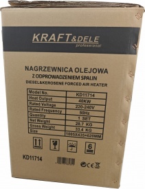 Aerotermă cu motorină KraftDele 40 kW cu evacuare gaze arse și termostat digital, model KD11714 - Img 12