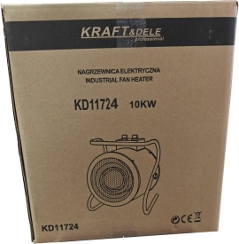 Aerotermă electrică profesională KraftDele KD11724, 10 kW, 400V, cu termostat, pentru atelier, depozit și șantier - Img 11