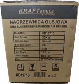 Aerotermă pe motorină KraftDele KD11710, 30 kW, cu termostat digital și afișaj LCD pentru încălzirea spațiilor mari - Img 10