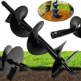 Burghiu pentru motoburghiu 200 x 800 mm MaxRom, oțel rezistent, pentru găuri în sol și lucrări de montaj