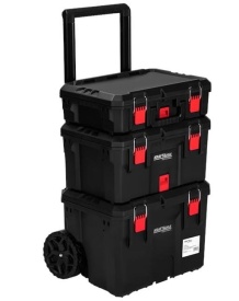 Cărucior modular pentru scule 3 cutii KraftDele KD1077 – organizator mobil cu roți și mâner telescopic - Img 3
