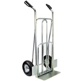 Cărucior transport marfă Mar-Pol M80086, platformă dublă fixă și pliabilă, roți pneumatice cu rulmenți, sarcină maximă 200 kg - Img 2
