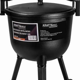 Ceaun din fontă 10L KraftDele KD4187, ceaun cu capac și picioare detașabile pentru gătit la foc deschis