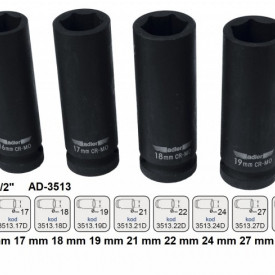 Cheie tubulara de IMPACT 1/2", 15mm ADLER AD-3513.15D varianta lunga - Img 3
