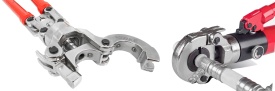 Cleste hidraulic manual pentru sertizare tevi PEX tip U 16-32 mm, cap rotativ 360°, manere telescopice, MaxRom - Img 11