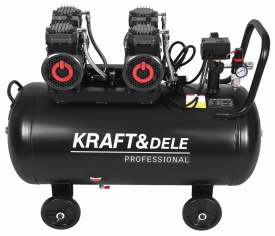 Compresor Fără Ulei 100L 2x2200W 585L/min – Putere Industrială pentru Atelier & Stomatologie | KraftDele KD4083 - Img 3