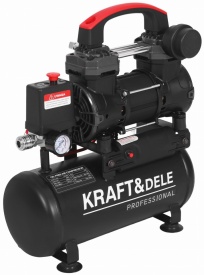 Compresor Fără Ulei 9L 850W 8 Bar – Compact, Silențios și Ideal pentru Atelier & Barbershop | KraftDele KD4080