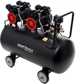 Compresor fără ulei KraftDele KD1387, 100L, 2 x 1500W, 8 bar, debit 290 L/min, pentru atelier, service și garaj - Img 2