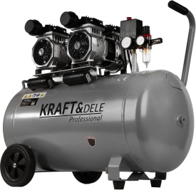 Compresor fără ulei KraftDele KD1398, rezervor 100L, 2 x 1500W, 8 bar, 230V, pentru atelier, garaj și utilizare gospodărească - Img 2