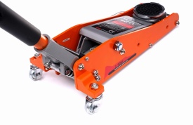 Cric hidraulic auto low profile 2T KraftDele KD1375, ridicare 85-355 mm, cu roți și pedală de ridicare rapidă - Img 4