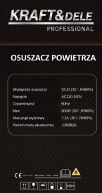 Dezumidificator de aer KraftDele KD11787, 13L/24h, 200W, rezervor 2,5L, afișaj digital și mod automat - Img 9