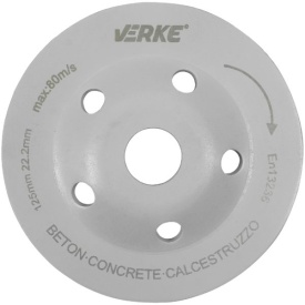 Disc diamantat tip cupă segmentat VERKE 125 mm pentru șlefuirea betonului, pietrei, cărămizii și suprafețelor minerale - Img 10